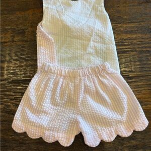 Cecil and Lou Pink and White Striped Sleeveless short set - never worn